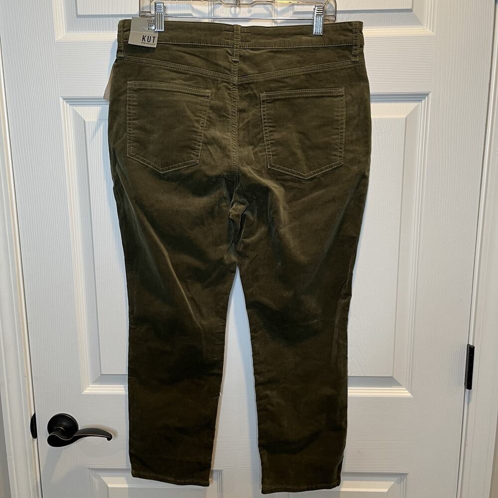 Kut from the Kloth 12P Rachael Fab Ab Mom Jean Corduroy Pants Moss High Rise - Picture 2 of 16